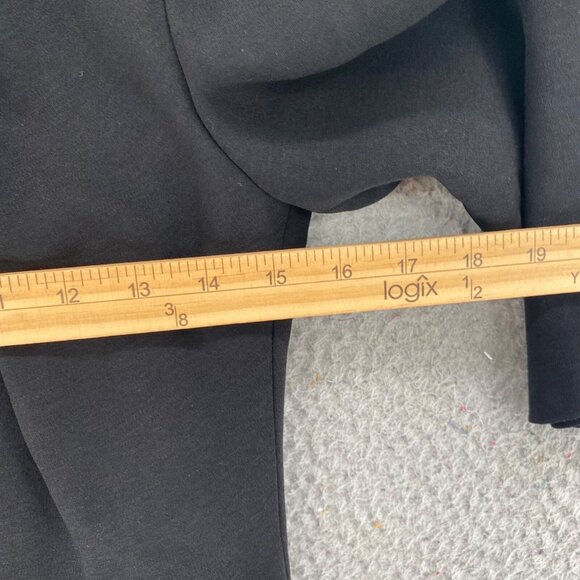 Armani Dress Womens 4 Black Sheath 3/4 Sleeve Notch Neck Career Office Modest - Picture 8 of 11